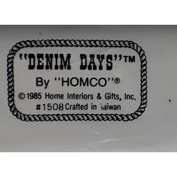 HOMCO Denim Days #1508 "Our Snowman" Vintage 1985 Figurine Kids w/ Snowman & Dog - Picture 6 of 8